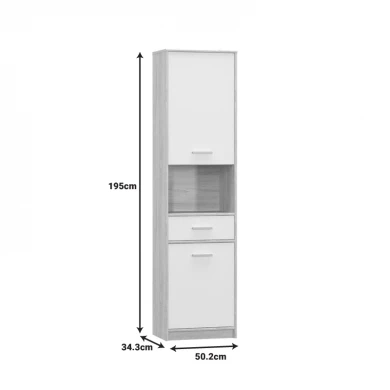 Στήλη Letto pakoworld σε oak - λευκό ματ απόχρωση 50,2x34,3x195εκ