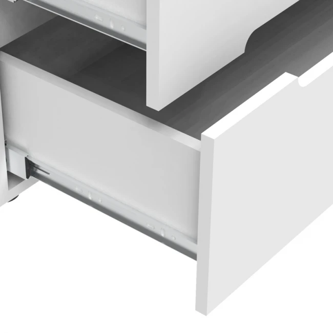 Chest of drawers Afina pakoworld mdf in white glossy color 90x44x101cm