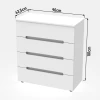 Chest of drawers Afina pakoworld mdf in white glossy color 90x44x101cm