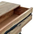 Imena Chest of drawers pakoworld solid Acacia wood in natural shade with black metal legs 80x38x86,5cm