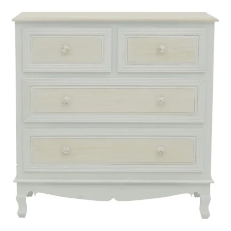 Chest of drawers Joliene Inart natural-antique white color mdf80x40x80cm