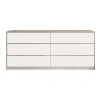 Kuanger pakoworld chest of drawers in white-natural shade 120x40x70cm