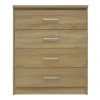 Chest of 4 drawers Olympus pakoworld  in light oak colour 80.5x40x95