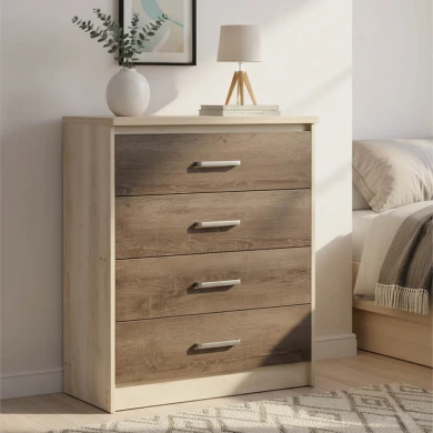 Συρταριέρα OLYMPUS pakoworld με 4 συρτάρια χρώμα castillo-toro 80x40x95εκ