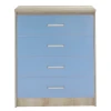 Children's chest of 4 drawers Drawer Looney pakoworld in castillo-blue colour 80x40x95