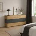 Sonlen pakoworld chest of drawers in anthracite-sonoma shade 120x40x72cm