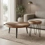 Set of 2 pieces coffee tables Lemia pakoworld mango wood in natural color and black metal leg