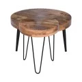 Set of 2 pieces coffee tables Lemia pakoworld mango wood in natural color and black metal leg