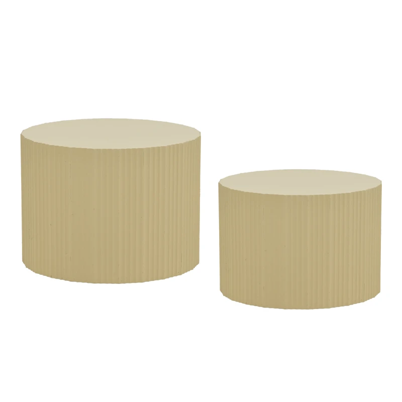 Set of 2 pieces coffee tables Ponty pakoworld cream mango wood
