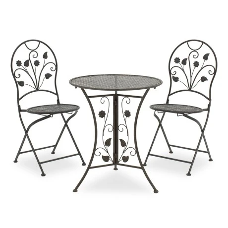 Dining set 3pcs Abriel pakoworld anthracite antique metal