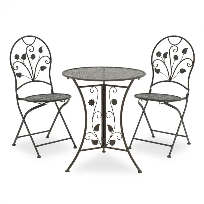 Garden dining set 3pcs Abriel pakoworld anthracite antique metal