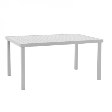 Τραπεζαρία Azelie-Kliton ΙΙ pakoworld σετ 7τεμ γκρι ύφασμα-λευκό αλουμίνιο 150x80x74εκ