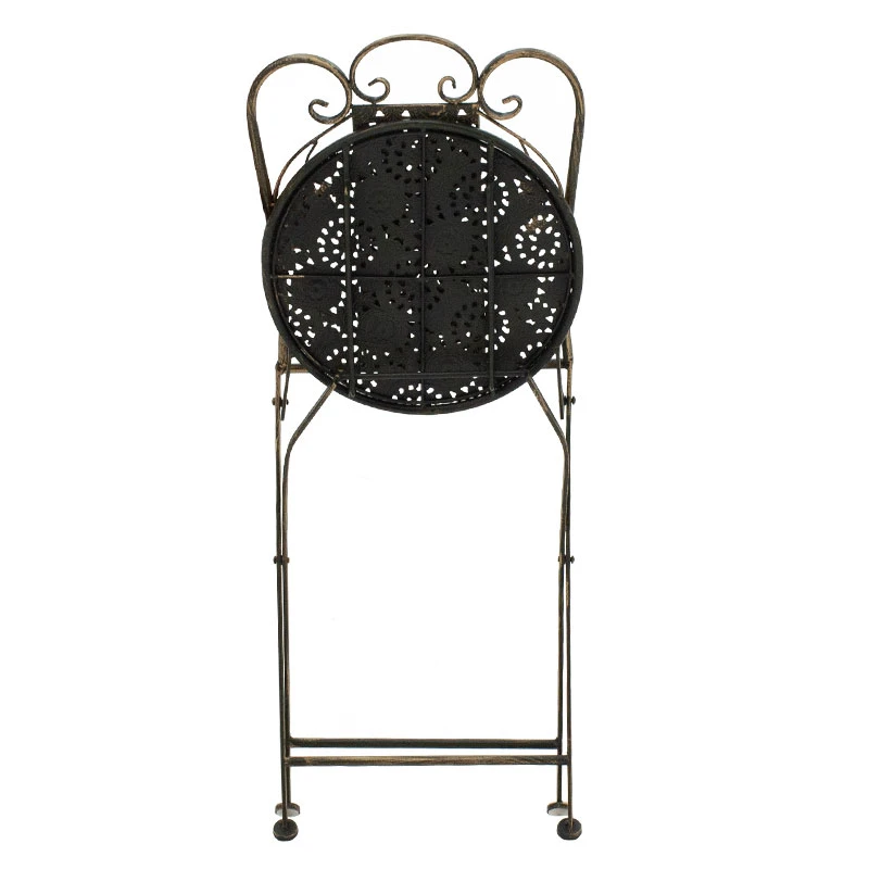 Drill pakoworld garden dining set 3pcs in copper antique color metal