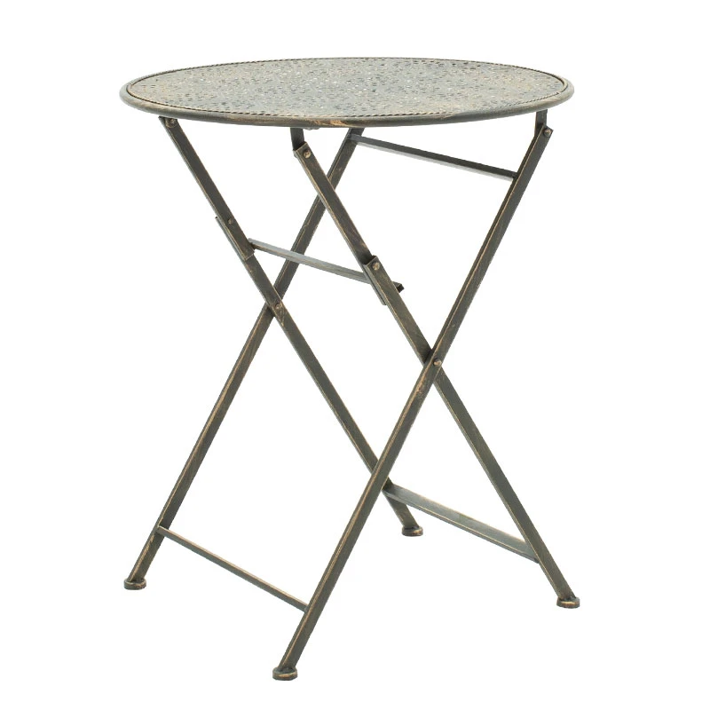 Drill pakoworld garden dining set 3pcs in copper antique color metal