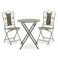 Drill pakoworld garden dining set 3pcs in copper antique color metal