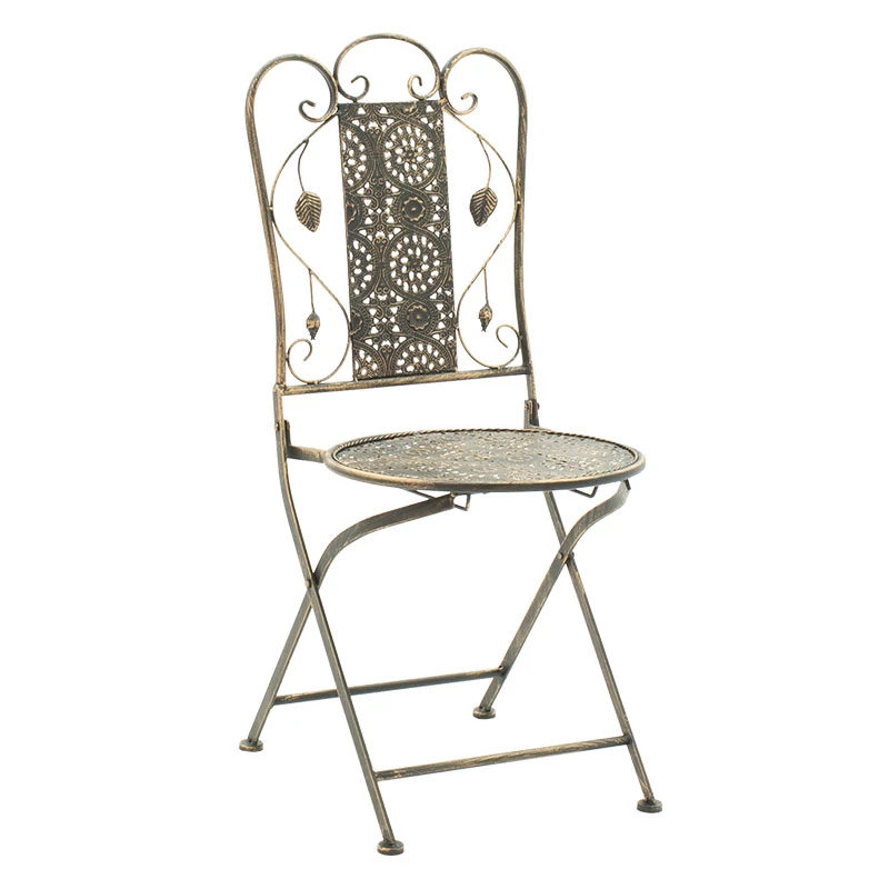 Drill pakoworld garden dining set 3pcs in copper antique color metal