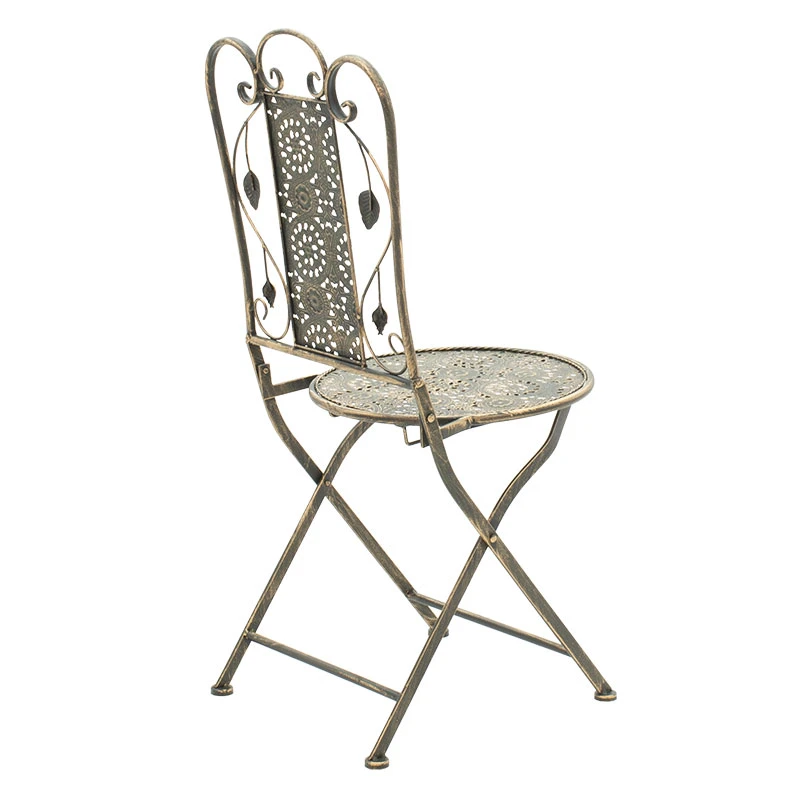 Drill pakoworld garden dining set 3pcs in copper antique color metal