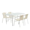 Garden dining set 5pcs Valor-Obbi pakoworld metal-pe white