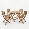 Gorpo-Falov pakoworld dining table set of 5 natural solid acacia wood 130x80x72cm