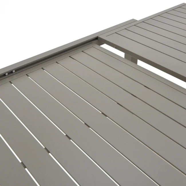 Τραπεζαρία Lafla-Azelie pakoworld σετ 7τεμ σαμπανιζέ αλουμίνιο και plywood σε φυσική απόχρωση 160-240x90x75εκ