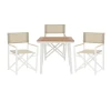 Mabu-Synergy dining table set of 3 pakoworld white aluminum and plywood in natural color 80x80x74cm