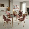 Dining Room with Jelour Chairs Dusty Rose and Titta Glass Table 120x70x75cm Set of 5pcs