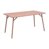 Τραπεζαρία Moraja Federal pakoworld σετ 5τεμ terracotta μέταλλο 140x80x72εκ