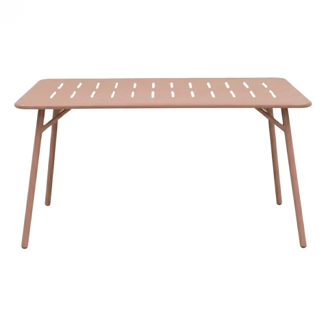 Τραπεζαρία Moraja Federal pakoworld σετ 5τεμ terracotta μέταλλο 140x80x72εκ