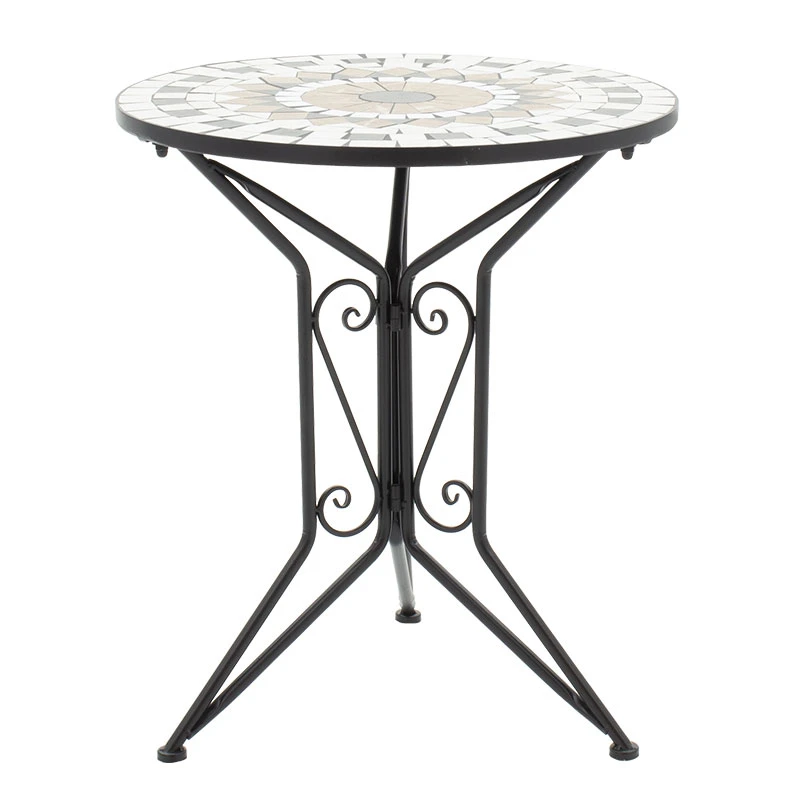 Mosaic pakoworld garden dining set set 3pcs metal black