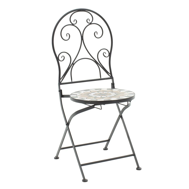 Mosaic pakoworld garden dining set set 3pcs metal black