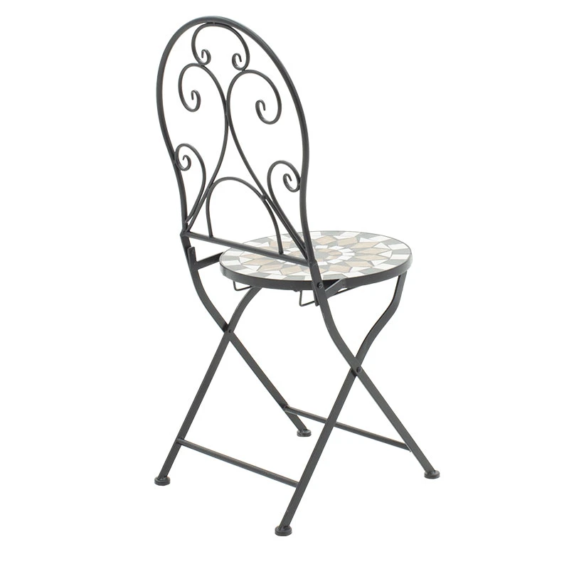 Mosaic pakoworld garden dining set set 3pcs metal black