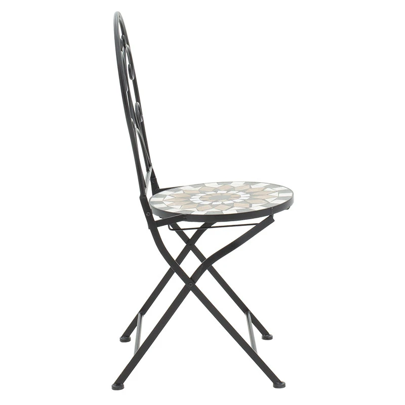 Mosaic pakoworld garden dining set set 3pcs metal black