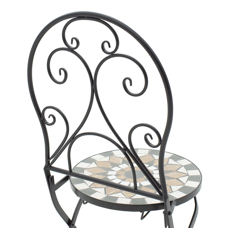 Mosaic pakoworld garden dining set set 3pcs metal black