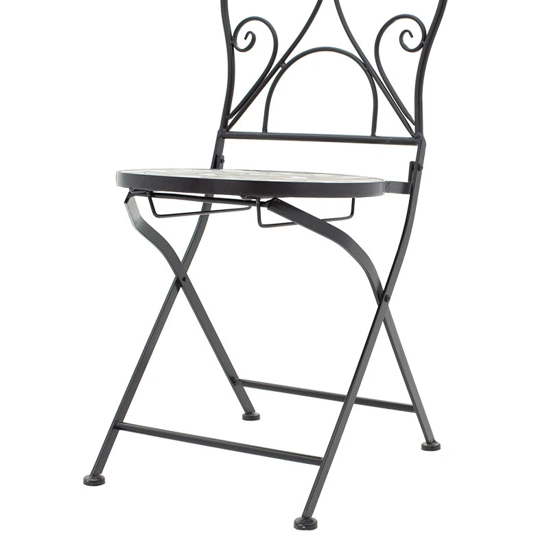 Mosaic pakoworld garden dining set set 3pcs metal black