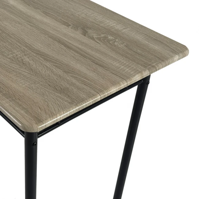 Τραπεζαρία Reforia pakoworld σετ 5τμχ mdf σε γκρι απόχρωση με μαύρα μεταλλικά πόδια 110x60x74εκ