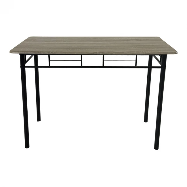 Τραπεζαρία Reforia pakoworld σετ 5τμχ mdf σε γκρι απόχρωση με μαύρα μεταλλικά πόδια 110x60x74εκ