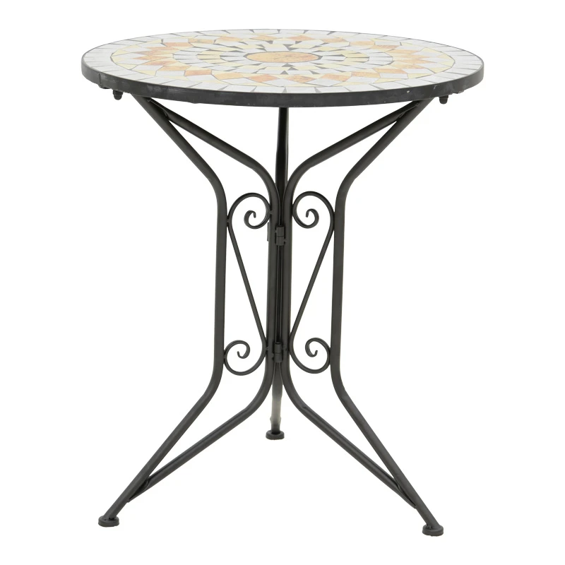 Sellis pakoworld dining set 3pcs mosaic-metal black