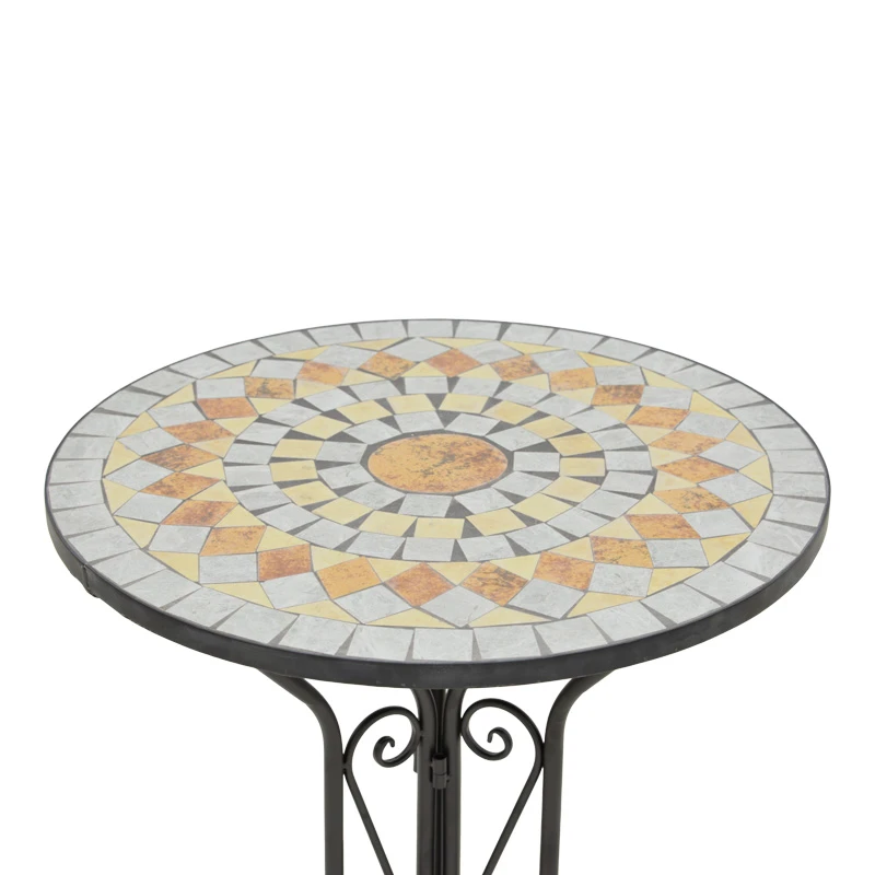 Sellis pakoworld dining set 3pcs mosaic-metal black