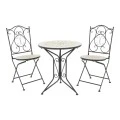 Sellis pakoworld dining set 3pcs mosaic-metal black