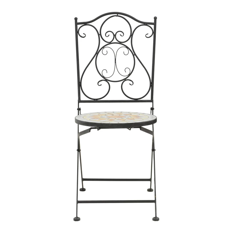 Sellis pakoworld dining set 3pcs mosaic-metal black