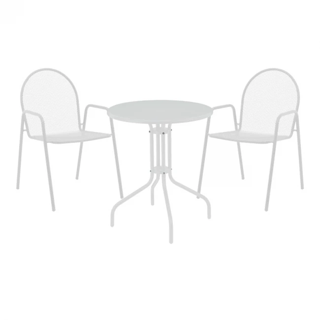 Vergo-Tarete pakoworld dining set 3pcs metal in white shade