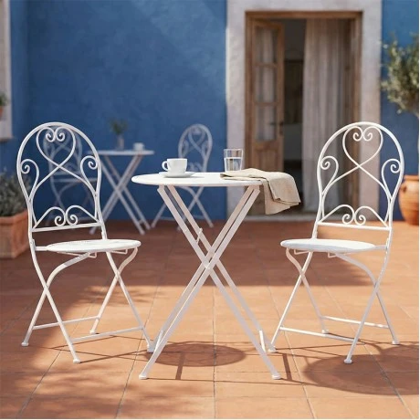 Dining set 3pcs Walen pakoworld white metal