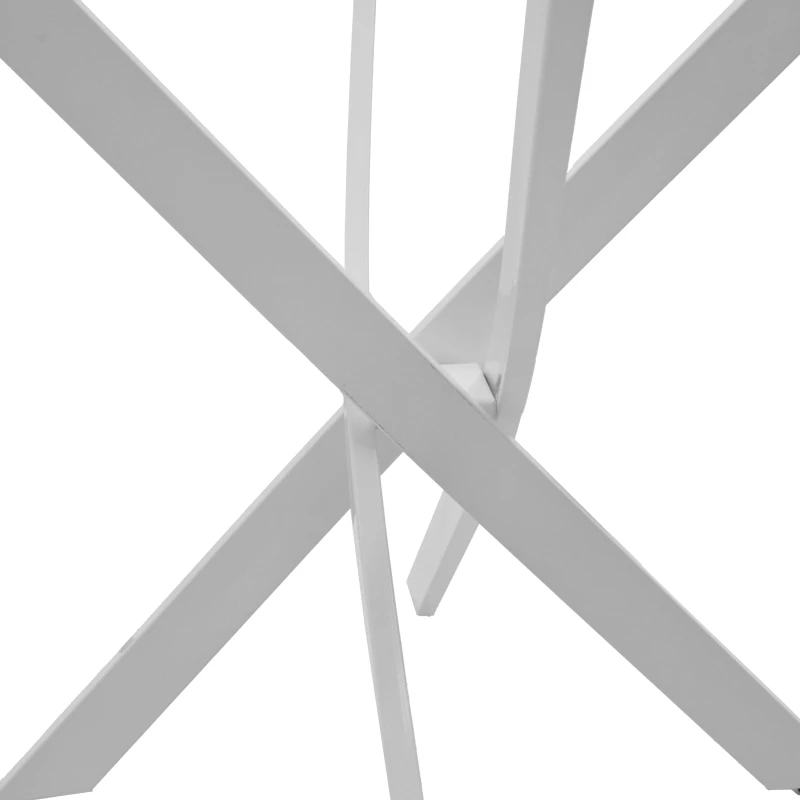 Antoro pakoworld table glass and metal legs in white shade D80x75cm
