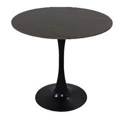 Balou pakoworld table sintered stone in black marble look-black metal base D120x73cm Balou pakoworld table sintered stone in black marble look-black metal base D120x73cm
