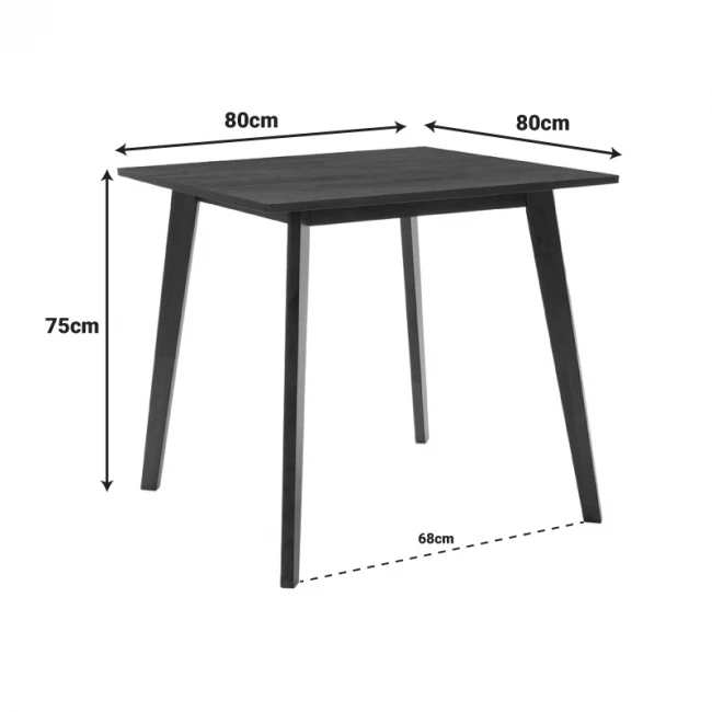 Dining table Benson pakoworld MDF - venner in walnut color 80x80x75cm
