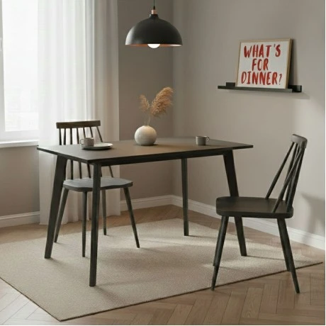 Dining table Benson pakoworld mdf - venner in rustic grey color 120x75x75cm