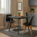 Dining table Benson pakoworld mdf - venner in rustic grey color 80x80x75cm