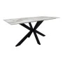 Table Bethan pakoworld sintered stone-metal white marble look-black 160x80x75cm