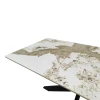 Τραπέζι Bethan pakoworld sintered stone-μέταλλο λευκό μαρμάρου-μαύρο 160x80x75εκ