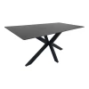 Τραπέζι Bethan pakoworld sintered stone-μέταλλο μαύρο μαρμάρου-μαύρο 160x80x75εκ